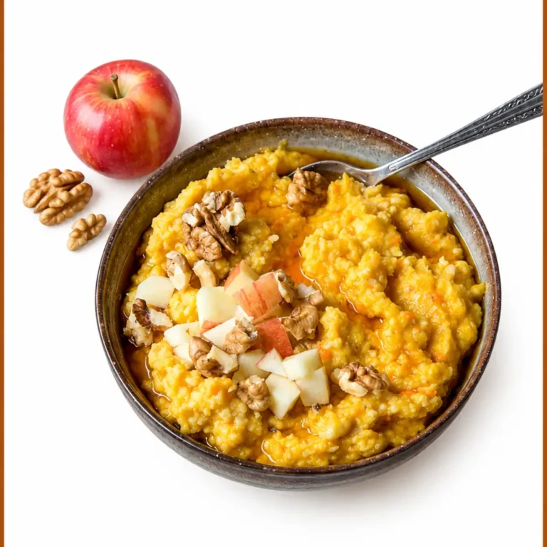 Kürbis Porridge mit Äpfeln: Einfach und herrlich cremig für 4 Portionen